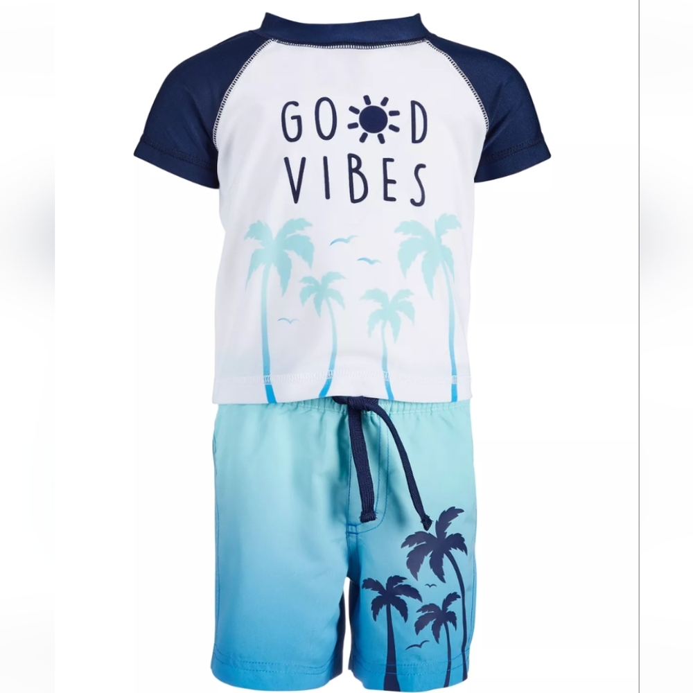 NWT First Impressions 2 Piece Good Vibes Swimsuit - 24 months